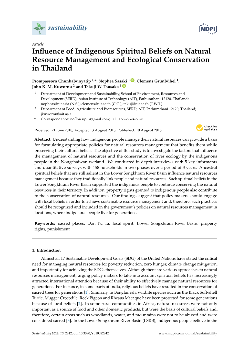 Influence of Indigenous Spiritual Beliefs on Natural Resource