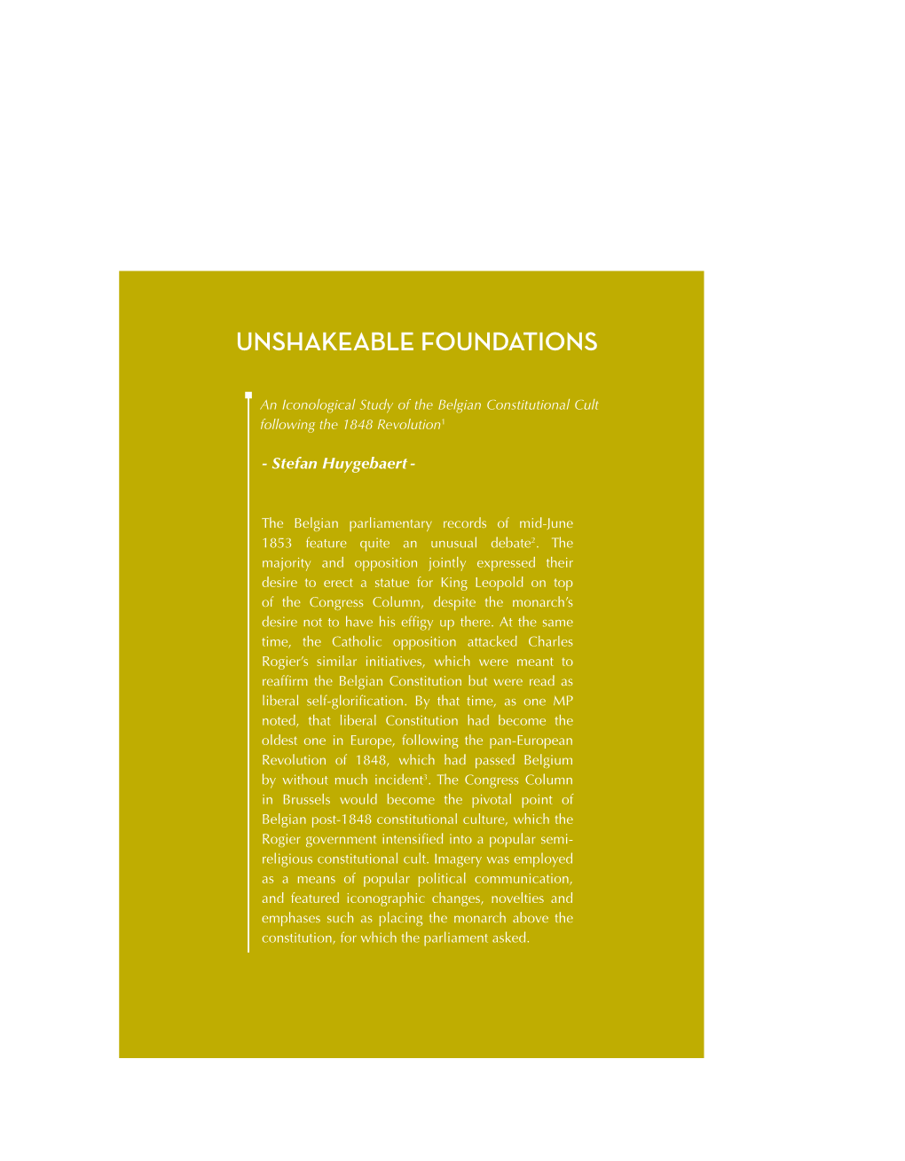 Unshakeable Foundations
