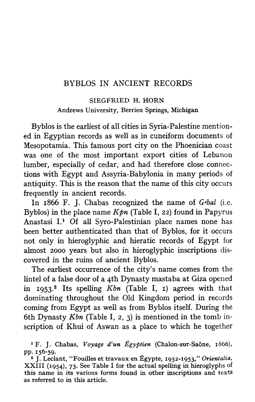 Byblos in Ancient Records