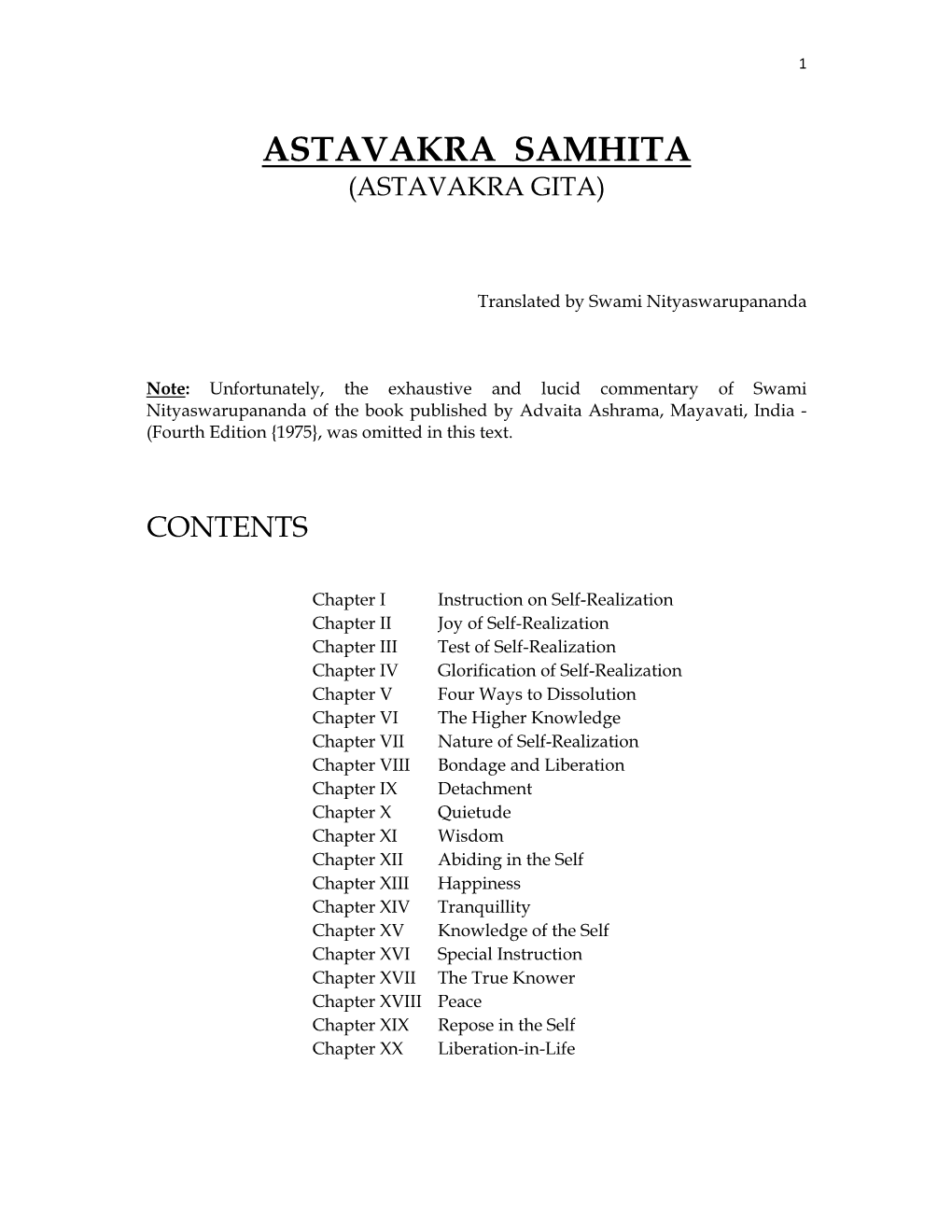 Astavakra Samhita (Astavakra Gita)