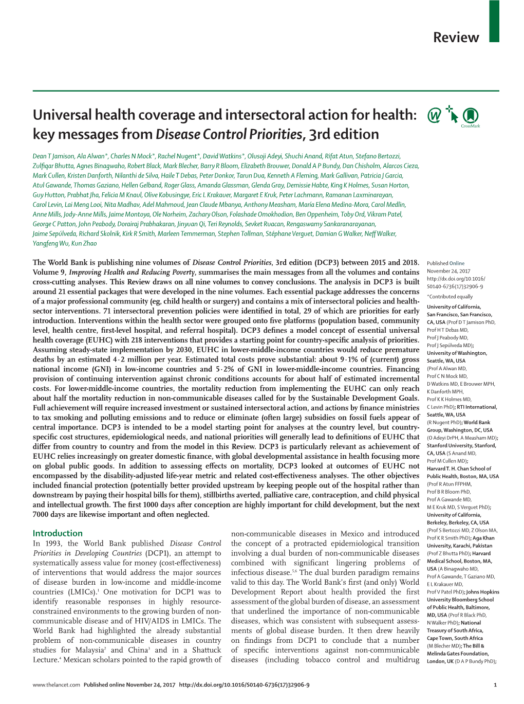 Review Universal Health Coverage and Intersectoral Action For