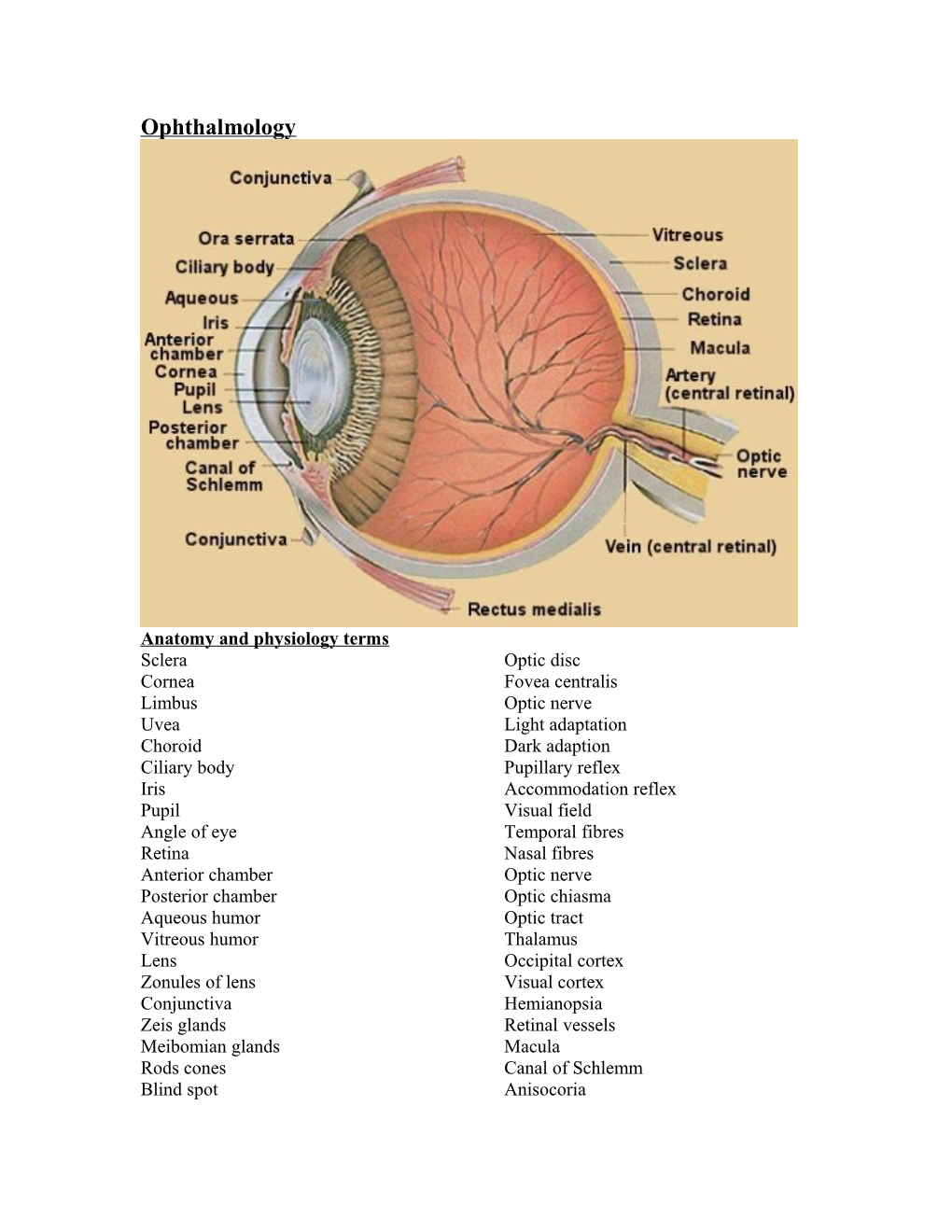 Ophthalmology