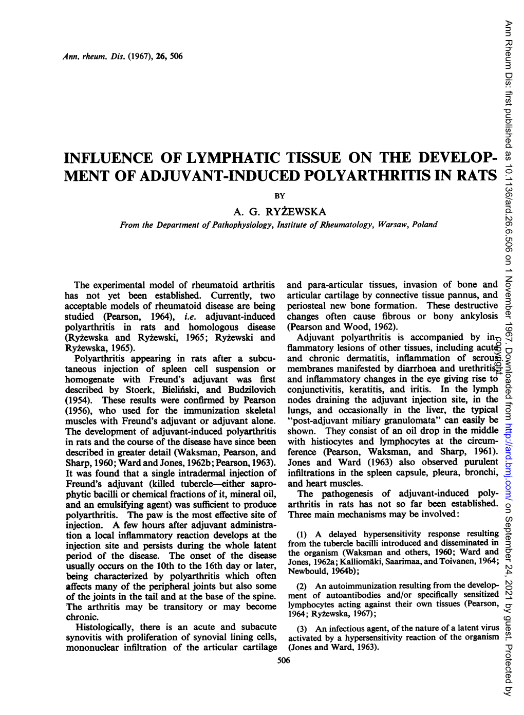 Ment of Adjuvant-Induced Polyarthritis in Rats by A