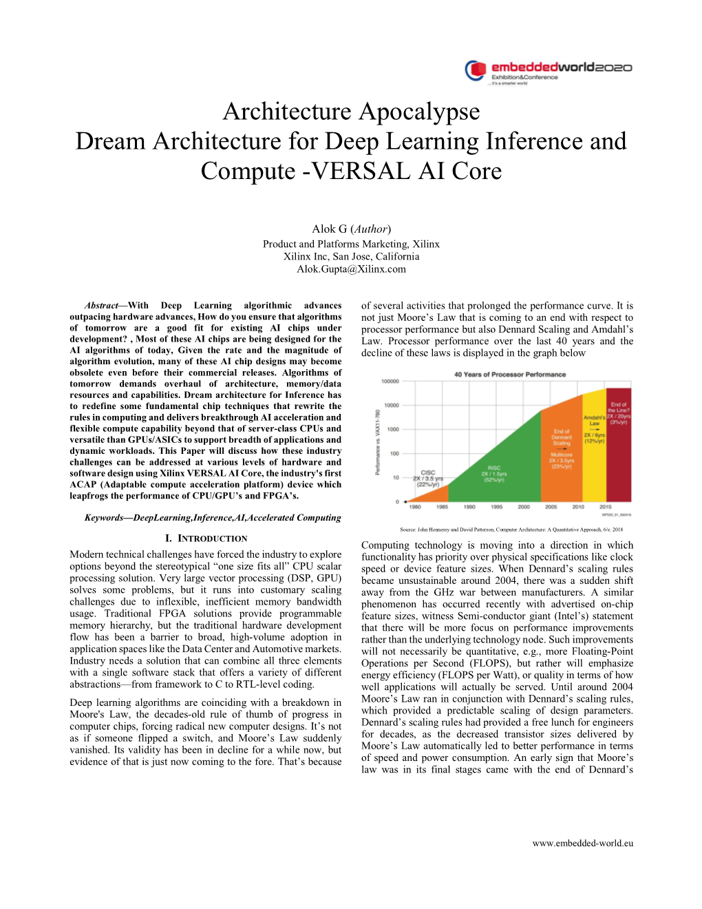 Architecture Apocalypse Dream Architecture for Deep Learning Inference and Compute -VERSAL AI Core