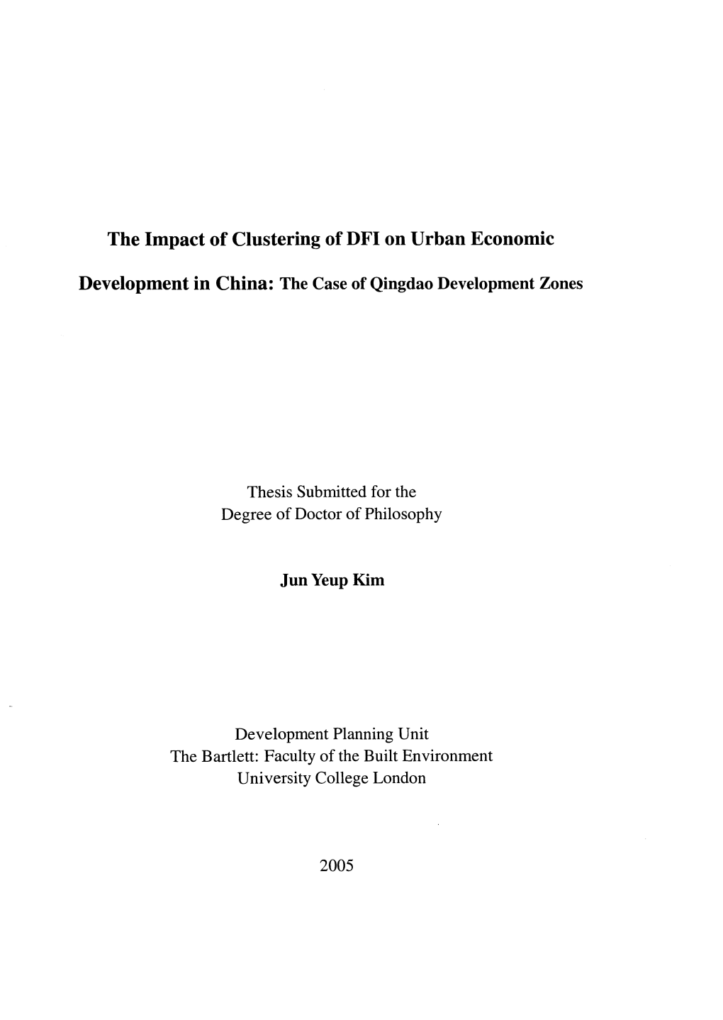 The Impact of Clustering of DFI on Urban Economic