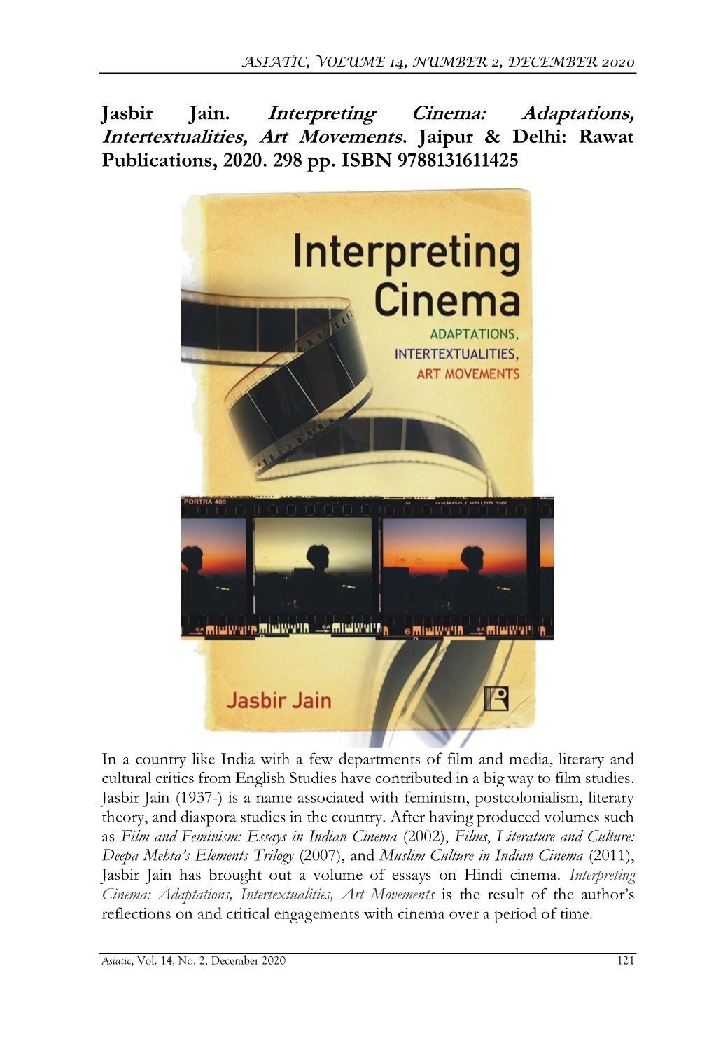 Interpreting Cinema: Adaptations, Intertextualities, Art Movements