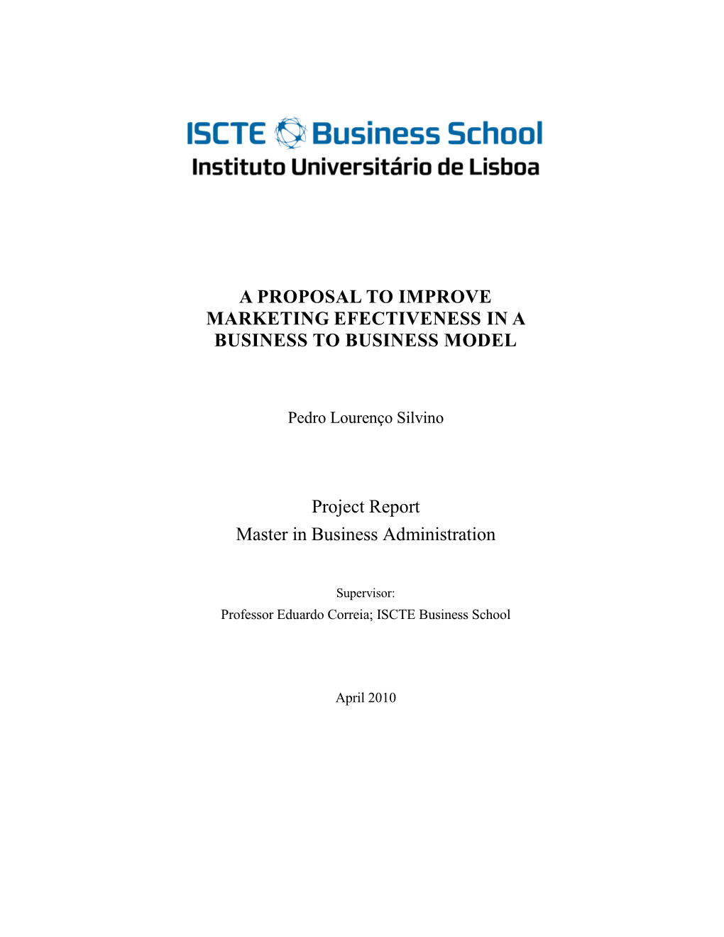 A Proposal to Improve Marketing Efectiveness in a Business to Business Model