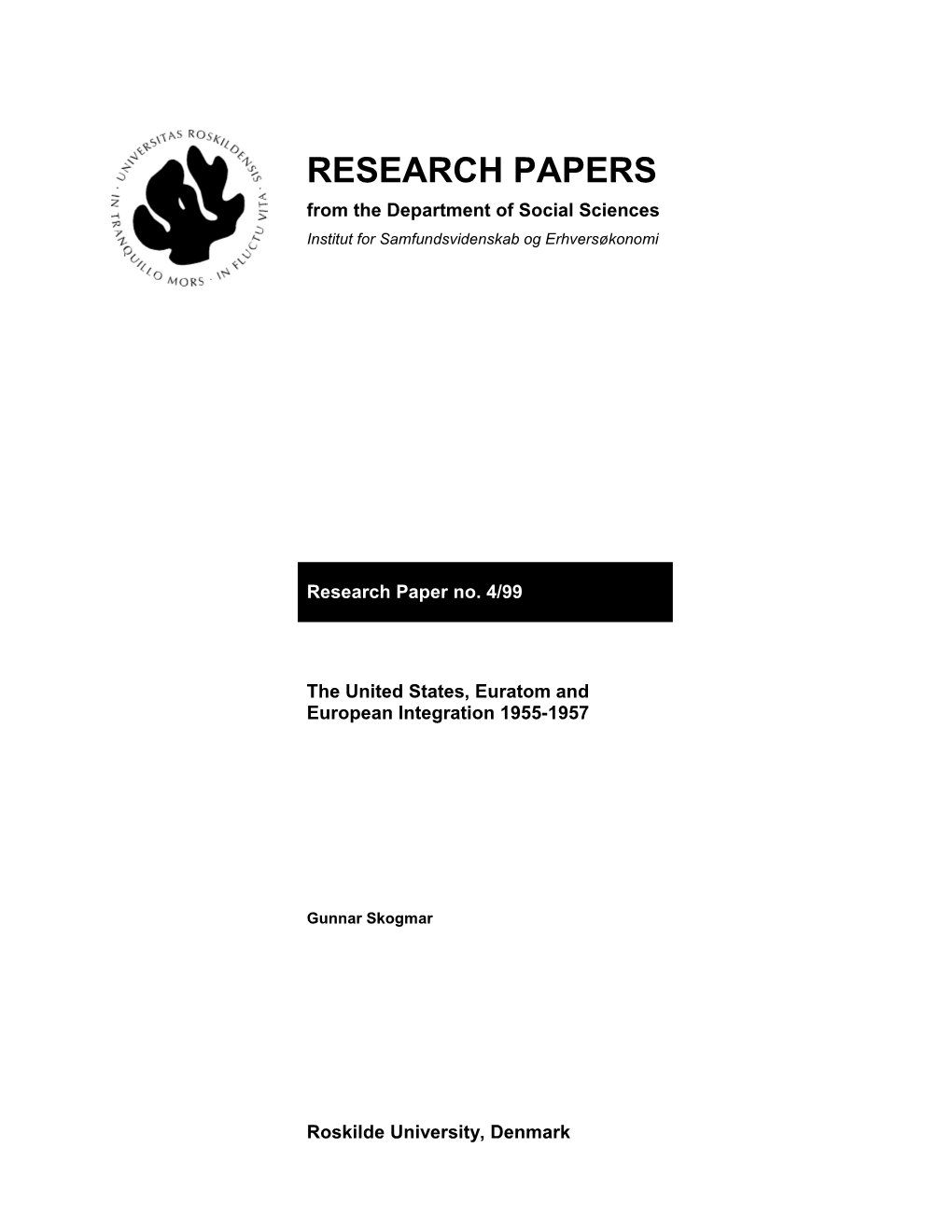 The United States, Euratom and European Integration 1955-1957