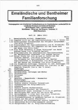 Emsländische Und Bentheimer Familienforschung