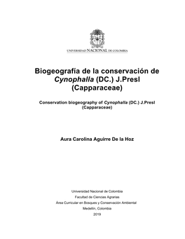 Biogeografía De La Conservación De Cynophalla (DC.) J.Presl (Capparaceae)