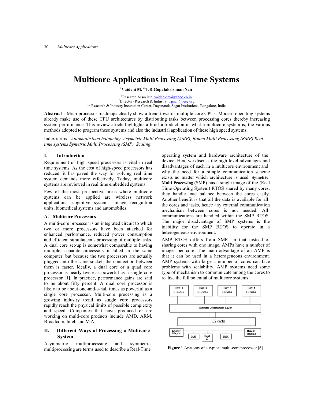 Multicore Applications in Real Time Systems 1Vaidehi M