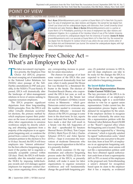 The Employee Free Choice Act – What’S an Employer to Do?