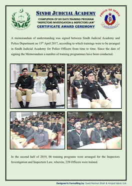 Report of Completion of Six Days Training