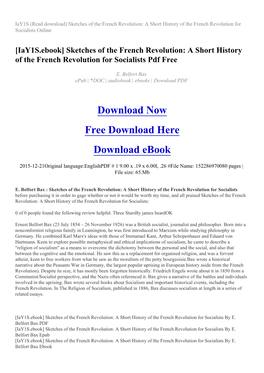 Sketches of the French Revolution: a Short History of the French Revolution for Socialists Online