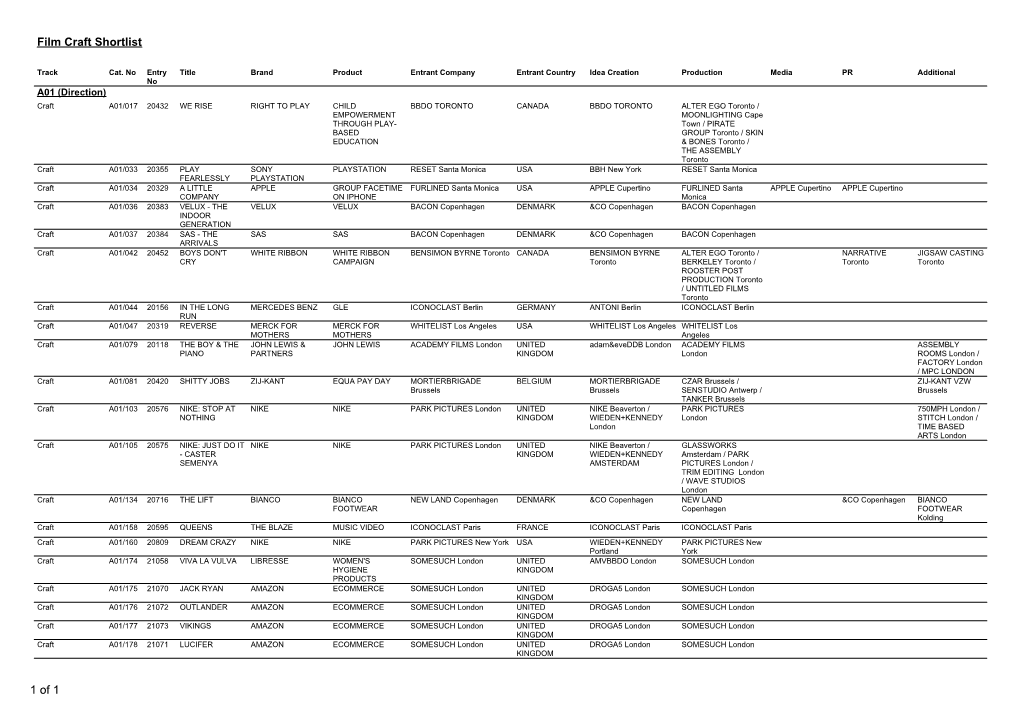 CL19-Film Craft Shortlist.Xlsm