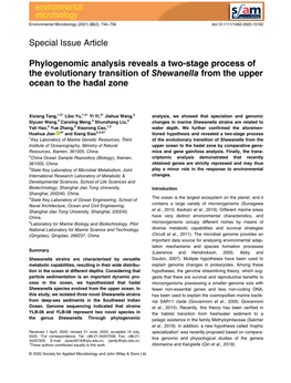 Phylogenomic Analysis Reveals a Two‐Stage Process of the Evolutionary