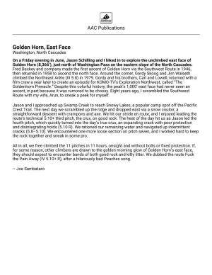 Golden Horn, East Face