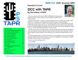 DCC with TAPR by Steve Bible, N7HPR
