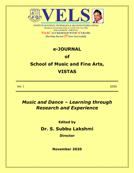 E-JOURNAL of School of Music and Fine Arts, VISTAS