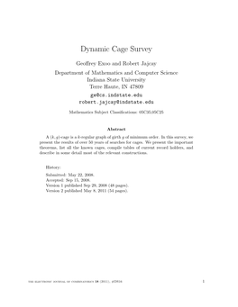 Dynamic Cage Survey