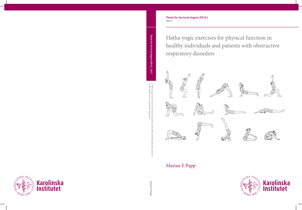 Hatha Yogic Exercises for Physical Function in Healthy Individuals And