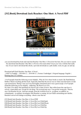 [312.Book] Download Jack Reacher: One Shot: a Novel PDF
