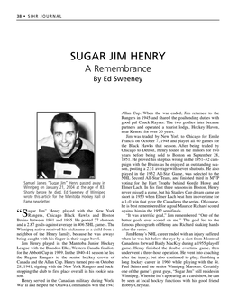SUGAR JIM HENRY a Remembrance by Ed Sweeney
