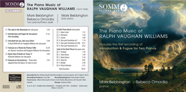 RALPH VAUGHAN WILLIAMS (1872-1958) SOMMCD 0164 Mark Bebbington Mark Bebbington Rebeca Omordia Solo Piano Two Pianos/Piano Duet