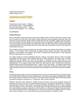 Uighur History