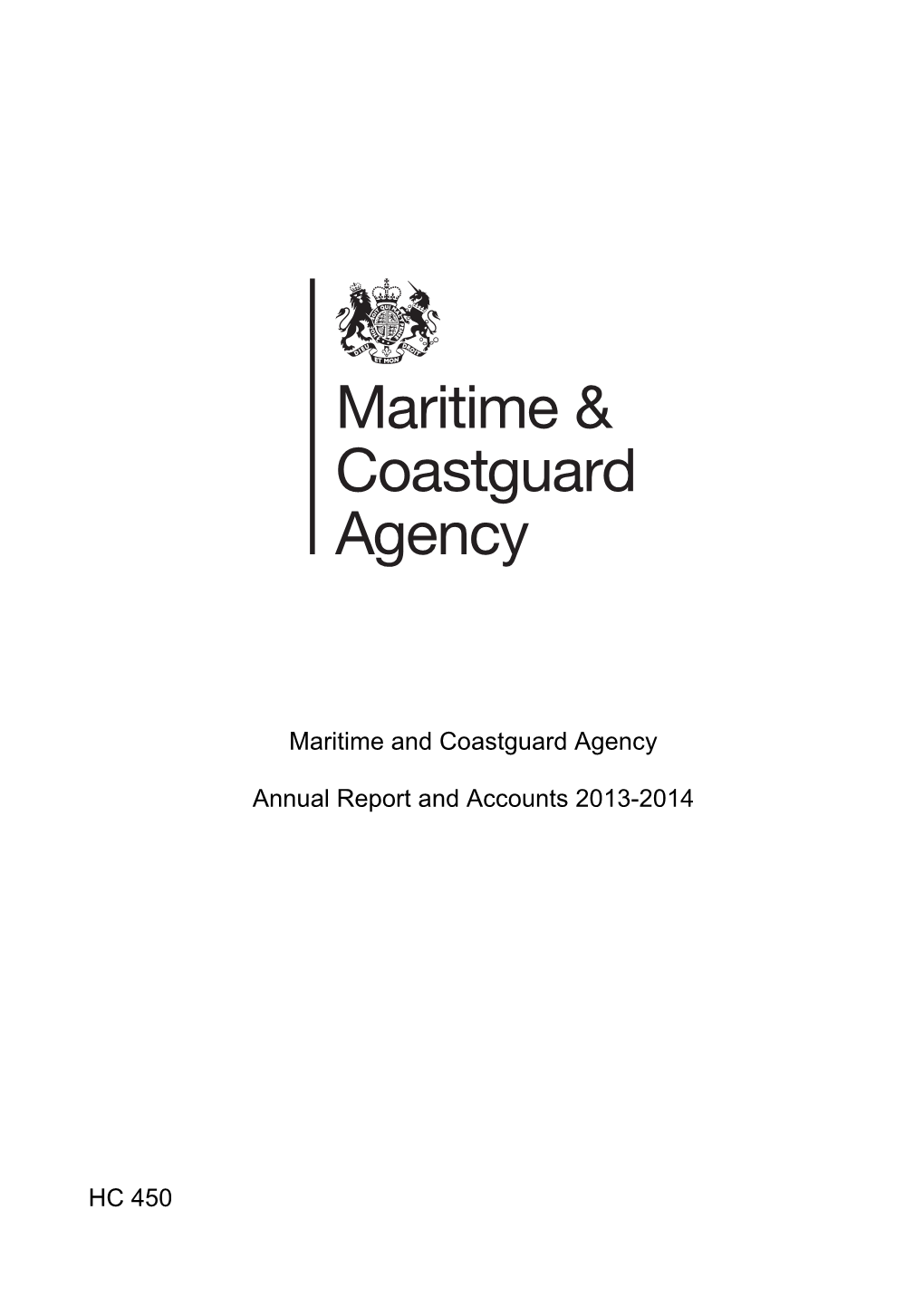 Maritime and Coastguard Agency Annual Report and Accounts 2013