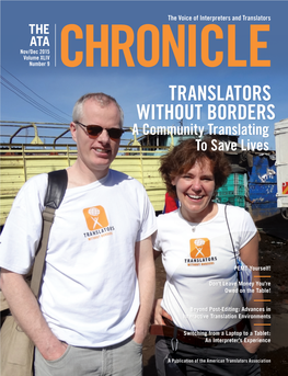 TRANSLATORS WITHOUT BORDERS a Community Translating to Save Lives