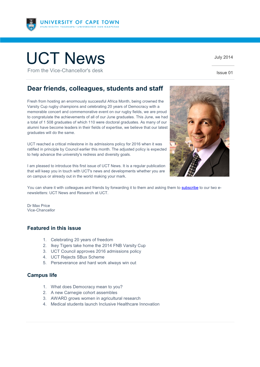 UCT Council Approves 2016 Admissions Policy 4
