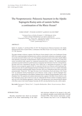 The Neoproterozoic–Paleozoic Basement in the Alpidic Supragetic/Kučaj Units of Eastern Serbia: a Continuation of the Rheic Ocean?