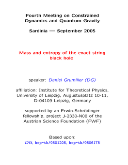 Fourth Meeting on Constrained Dynamics and Quantum Gravity