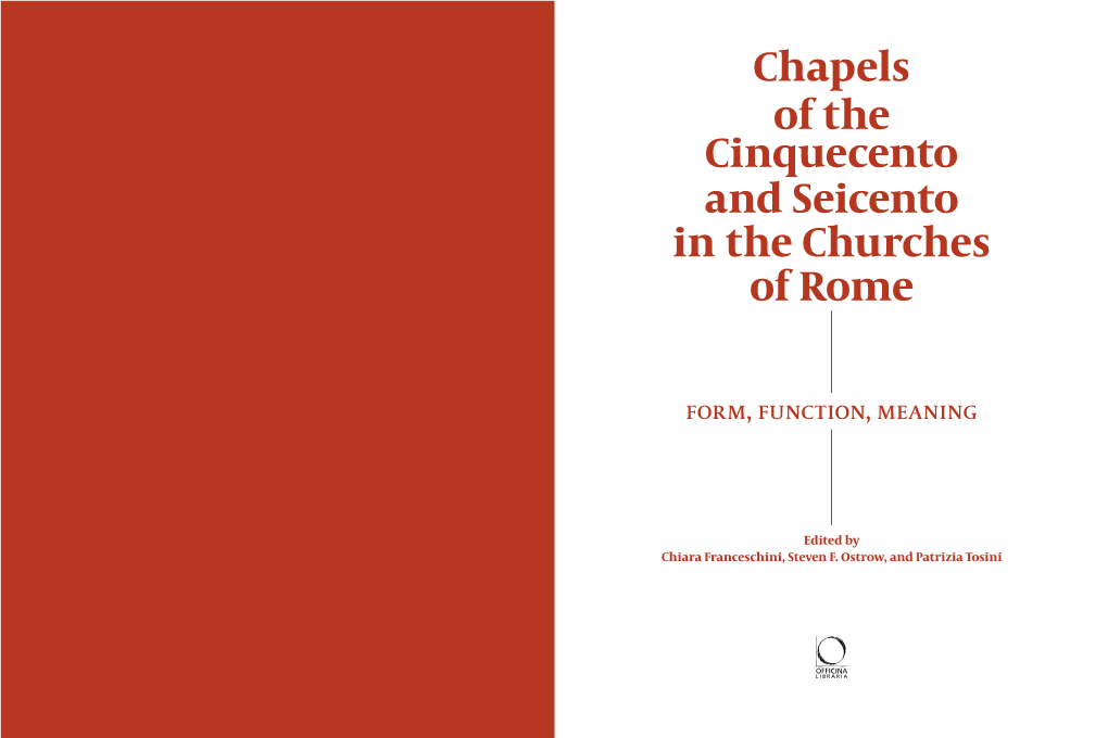 Chapels of the Cinquecento and Seicento in the Churches of Rome