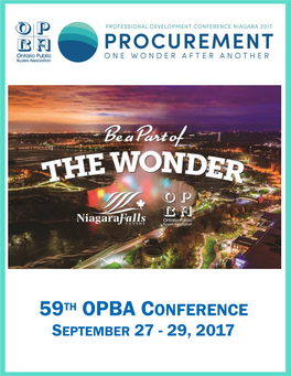 59Th Opba Conference September 27 - 29, 2017