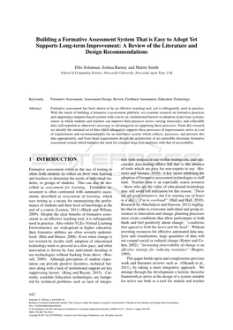 Building a Formative Assessment System That Is Easy to Adopt Yet Supports Long-Term Improvement: a Review of the Literature and Design Recommendations