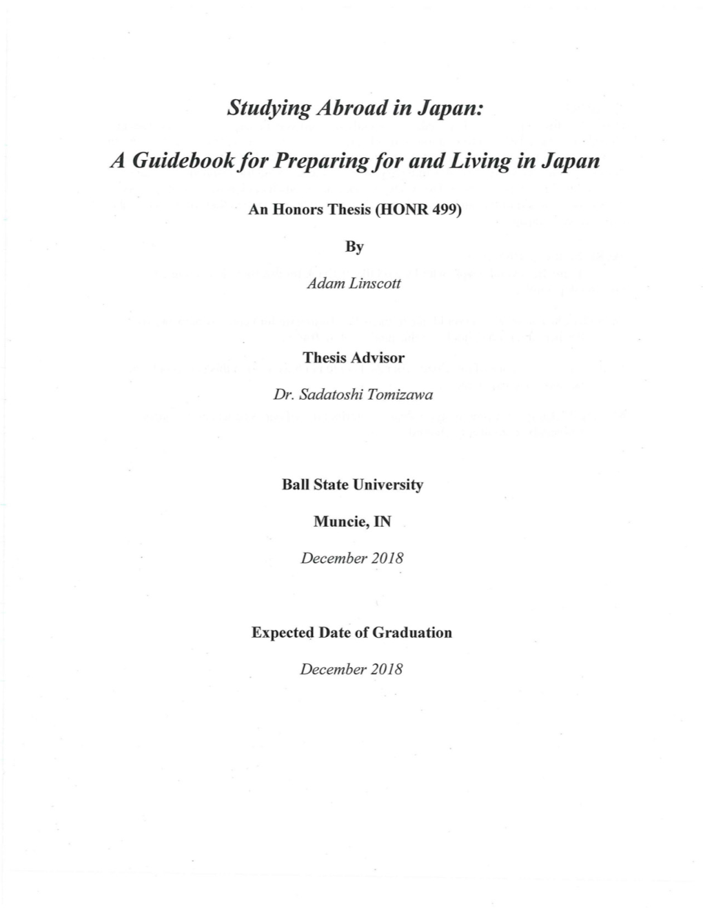 Studying Abroad in Japan: a Guidebook for Preparing for and Living in Japan