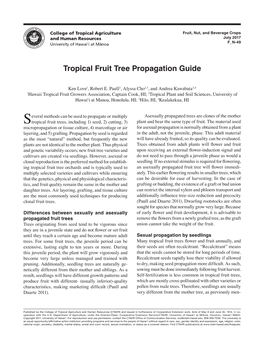 Tropical Fruit Tree Propagation Guide
