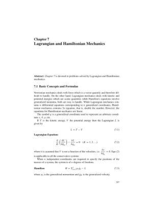 Chapter 7 Lagrangian and Hamiltonian Mechanics