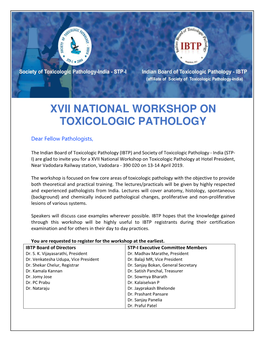 Xvii National Workshop on Toxicologic Pathology