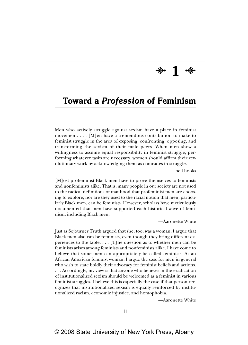 Toward a Profession of Feminism