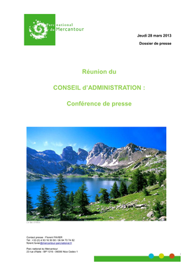 Conseil Administration Du Parc Mercantour