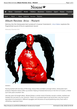 Album Review: Arca – Mutant | Nouse