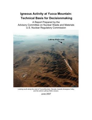 Igneous Activity at Yucca Mountain: Technical Basis for Decision Making