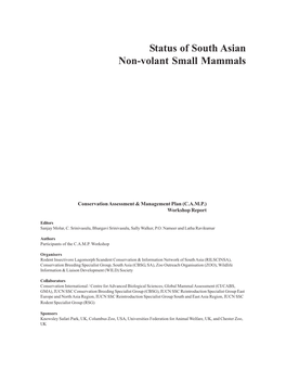 Status of South Asian Non-Volant Small Mammals