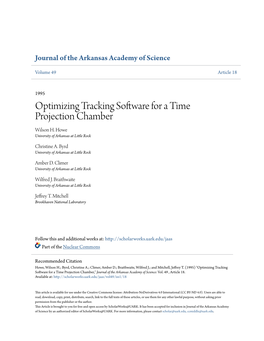 Optimizing Tracking Software for a Time Projection Chamber Wilson H