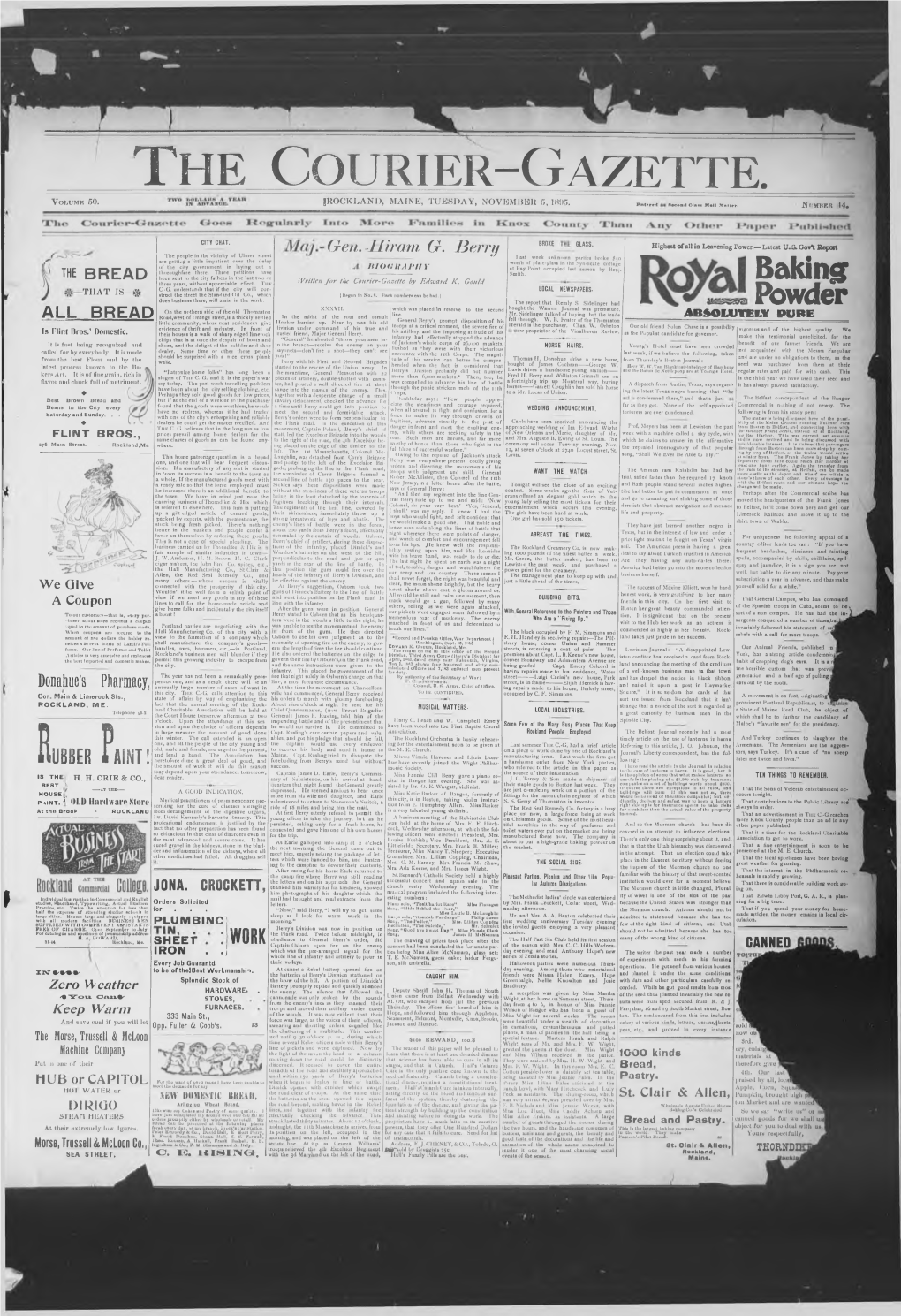 Courier Gazette Tuesday, November 5 1895