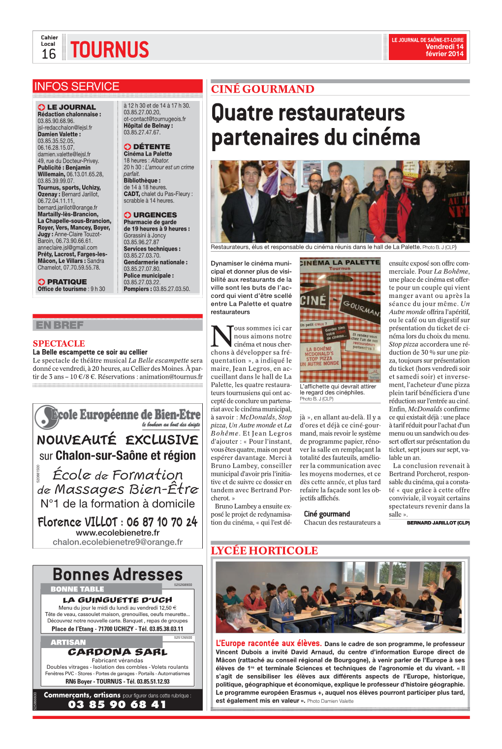 Quatre Restaurateurs Partenaires Du Cinéma