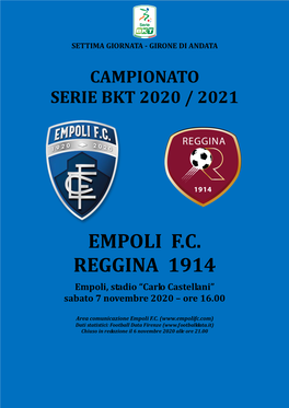 Empoli F.C. Reggina 1914